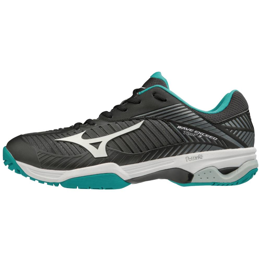 Tenis Netshoes Mizuno Wave Exceed Tour 3 AC - Homem - Pretas/Branco - GHECQ0138